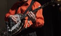 Banjo player in a bluegrass band