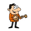 Banjo player cartoon vector illustration Royalty Free Stock Photo