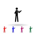 Banjo player multi color icon. Simple glyph, flat vector of music icons for ui and ux, website or mobile application Royalty Free Stock Photo