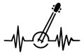 Banjo pulse heartbeat icon Royalty Free Stock Photo