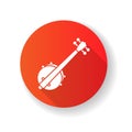 Banjo red flat design long shadow glyph icon