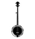 Banjo Silhouette, Banjo Guitar Musical Instrument