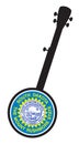 Banjo Silhouette With South Dakota State Seal Icon Royalty Free Stock Photo