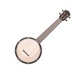 Banjo, stringed acoustic wooden banjo with fretboard. African-American music instrument. Colored flat cartoon vector Royalty Free Stock Photo