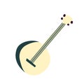 Banjo, stringed acoustic wooden banjo with fretboard