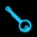 banjo stringed musician instrument neon glow icon illustration