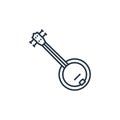 banjo vector icon isolated on white background. Outline, thin line banjo icon for website design and mobile, app development. Thin