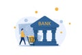 Banking service illustration concept. Deposit,Bank operations. Money. Coins