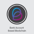 Bank Account Based Blockchain - Cryptocurrency Illustration. Vector Icon