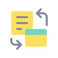 Bank account statement flat color ui icon