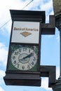 Bank of America Sign Clock in Seattle, WA