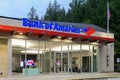 Bank of America sign and logo over entrance to branch Royalty Free Stock Photo