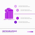 bank, banking, building, federal, government Infographics Template for Website and Presentation. GLyph Purple icon infographic