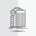 bank, banking, building, federal, government Line Icon on Transparent Background. Black Icon Vector Illustration