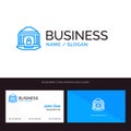 Bank, Banking, Internet, Lock, Security Blue Business logo and Business Card Template. Front and Back Design