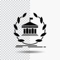 bank, banking, online, university, building, education Glyph Icon on Transparent Background. Black Icon