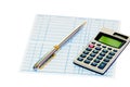 Bank book with a pen and calculator Royalty Free Stock Photo