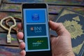 bank bri, bni, and mandiri syariah on smartphone