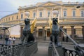 Bank Bridge with Griffins statues opens after renovation in St Petersburg, Russia