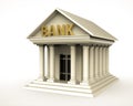 Timeless Elegance: Antique Style Bank Building - 3D Illustration Royalty Free Stock Photo