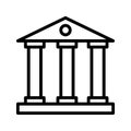 Bank building, Business centre, court, museum vector line icon on white background. Vector sign for mobile app and web sites