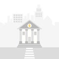 Bank building flat design, Illustration Royalty Free Stock Photo