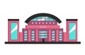 Bank building. Flat vector illustration. Constructivism style