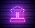 Bank building icon. Elements of web in neon style icons. Simple icon for websites, web design, mobile app, info graphics isolated Royalty Free Stock Photo