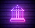 bank building icon. Elements of web in neon style icons. Simple icon for websites, web design, mobile app, info graphics Royalty Free Stock Photo