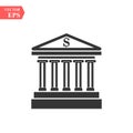 Bank building icon, flat design best vector icon EPS10