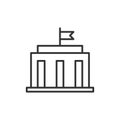 Bank building icon in flat style. Government architecture vector Royalty Free Stock Photo