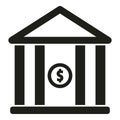 Bank building icon simple . Money pay