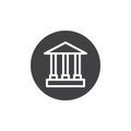 Bank building icon vector