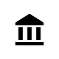 Bank building icon vector. Museum university sign symbol in simple style Royalty Free Stock Photo