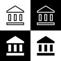 Bank building icon vector in simple style. Museum university concept Royalty Free Stock Photo