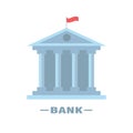 Bank building isolated. Flat design