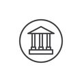 Bank building line icon