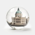 Bank building in a soap bubble