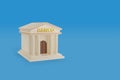Bank Building With Bank Text In Spanish. 3d Illustration