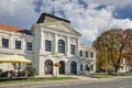 The bank building in  Zupna ulica street in Zlate Moravce town Royalty Free Stock Photo