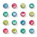 Bank, business, finance and office icons over colored background Royalty Free Stock Photo