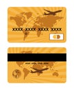 Bank card design, world travel Royalty Free Stock Photo