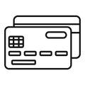 Bank card personal information icon, outline style