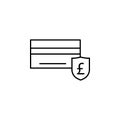 Bank card, pound icon. Element of finance illustration. Signs and symbols icon can be used for web, logo, mobile app, UI, UX Royalty Free Stock Photo