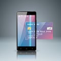 Bank, card, smartphone, digital gadget icon. Business