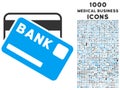 Bank Cards Icon with 1000 Medical Business Icons