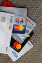 Bank cards pile