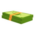 Bank cash dollar pack icon, cartoon style Royalty Free Stock Photo