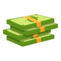 Bank cash pack icon, cartoon style Royalty Free Stock Photo