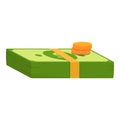 Bank cash pile icon, cartoon style Royalty Free Stock Photo